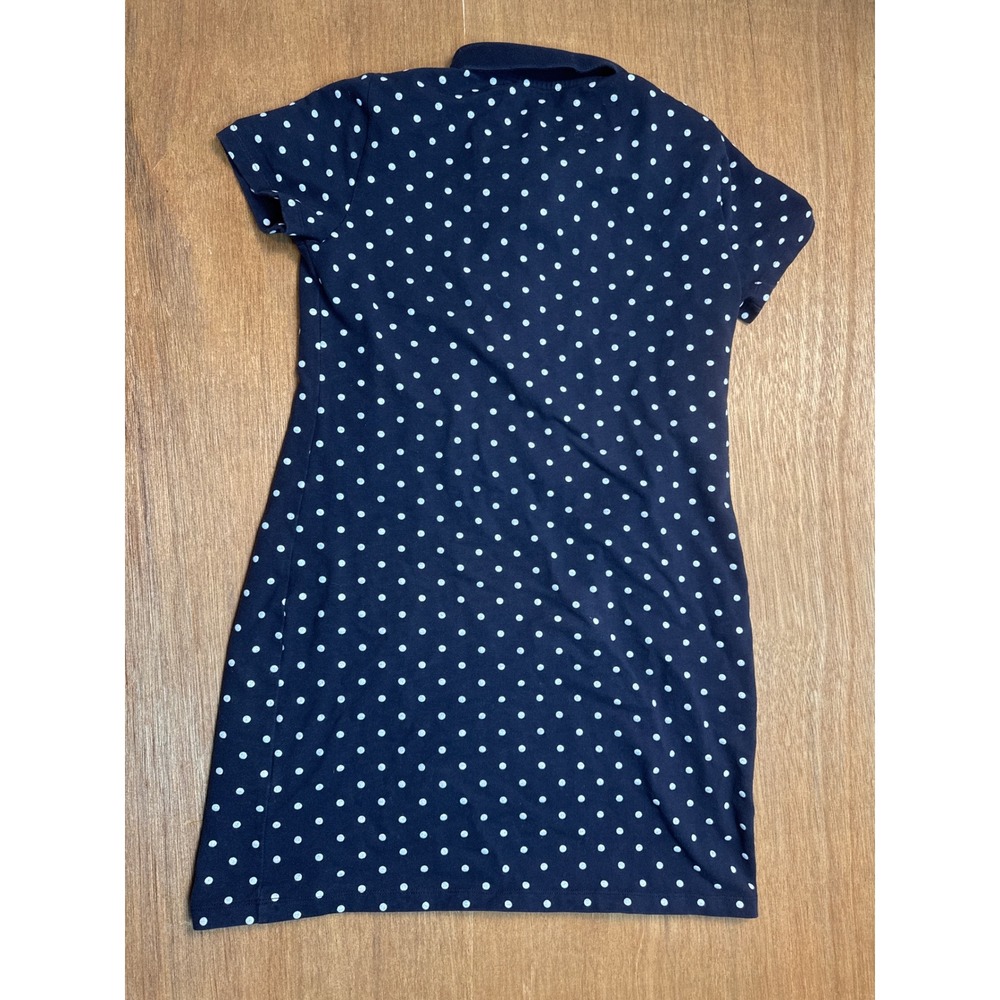 Tommy Hilfiger Polo Dress Womens Medium Navy Blue Excellent Polka Dot Mini - Picture 9 of 9